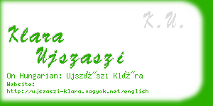 klara ujszaszi business card